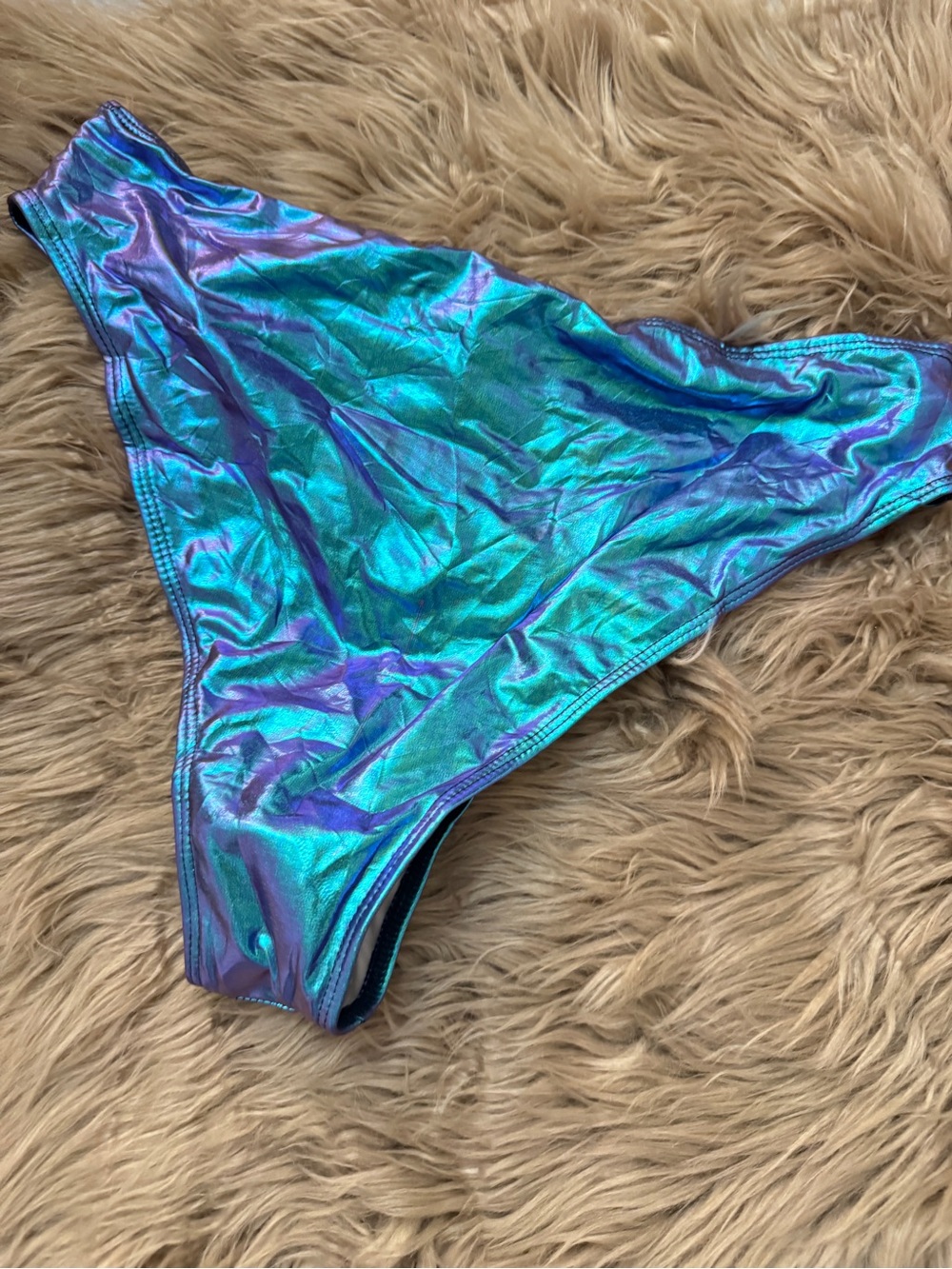 Forplay Metallic Teal Harem Pants with Red Waistband - Picture 7 of 13